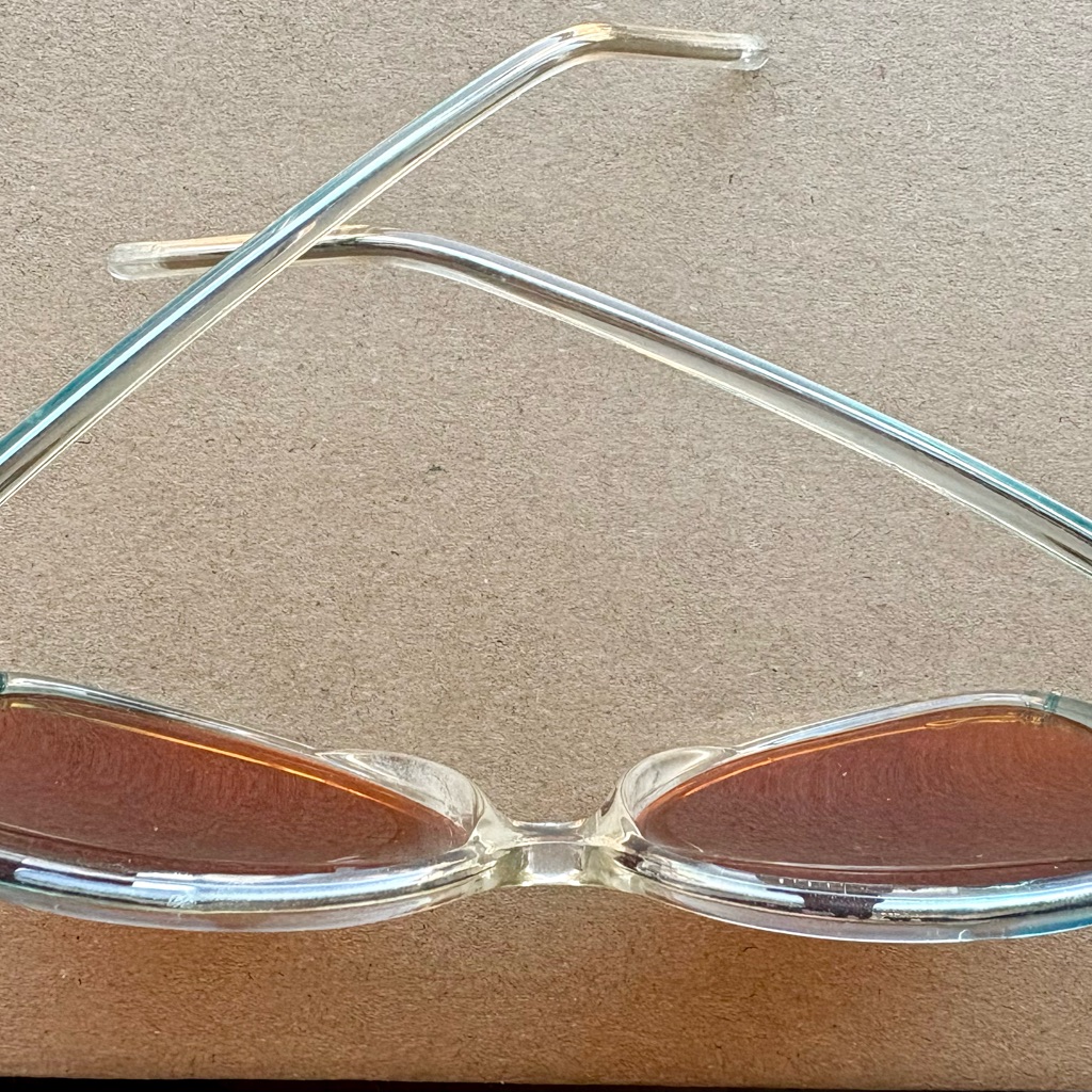 Vintage Turquoise Frame And Rose Colored Sunglasses.